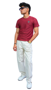 Men's tommy textured maroon Imported T-Shirt